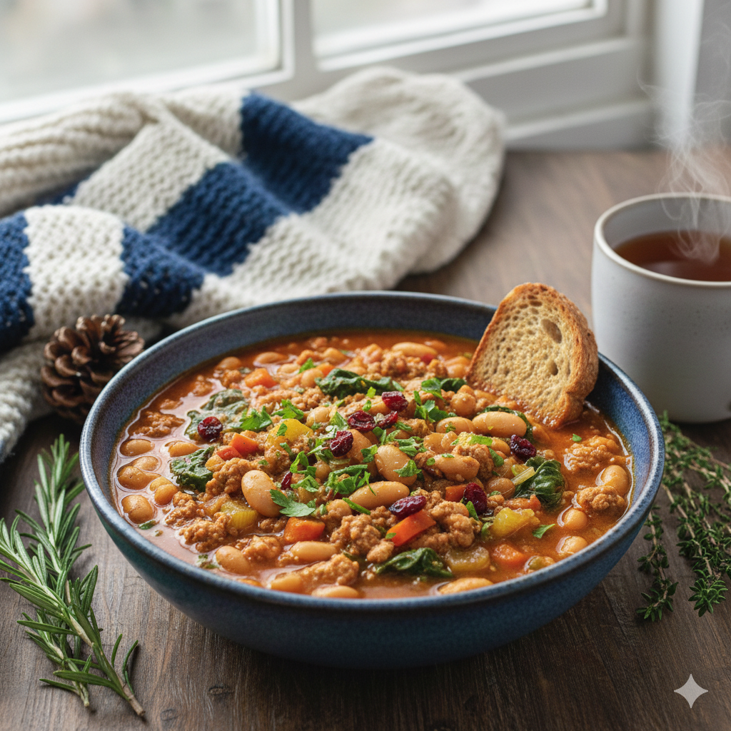 Cozy Turkey & White Bean Holiday Chili (High-Protein, Comforting & GLP-1 Friendly)